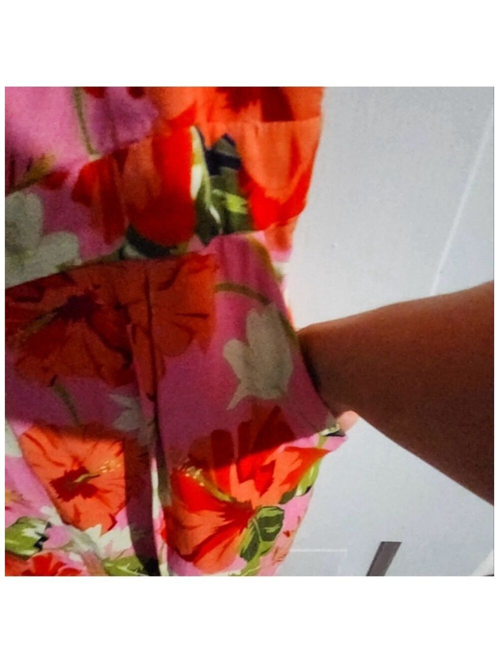 Yumi Kim Mai Tai Pink Floral Wide Leg Jumpsuit Rayon Size 12 - Picture 7 of 11